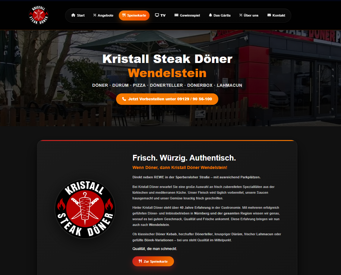 Kristall Döner – Website, Aktionen & digitale Systeme